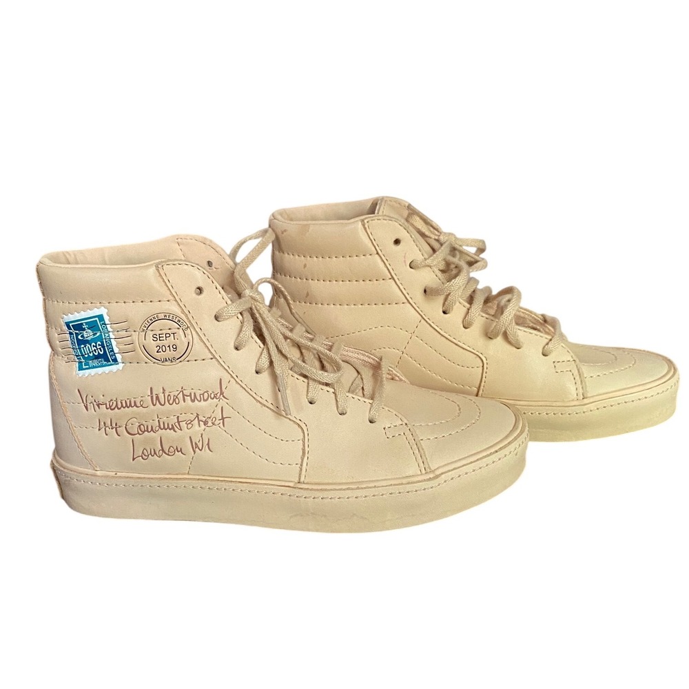 Vans‎ x Vivienne Westwood Sk8-Hi Anglomania Tan Leather Sneakers Womens 5.5